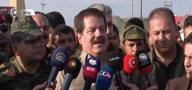 Kamal Kirkuki, commander of the Peshmerga on the west Kirkuk front, speaking to reporters after opening the Erbil-Kirkuk road from the Peshmerga side on March 2, 2018. Photo: Rudaw TV