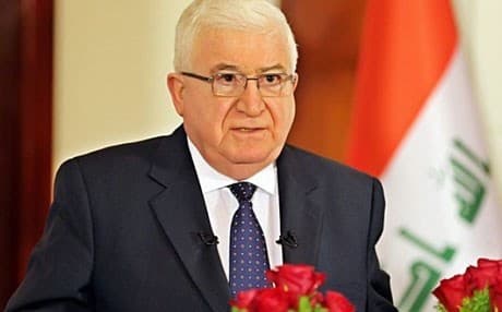 Iraqi President Fuad Masum speaks at a conference in Baghdad for the country's medical association on February 7, 2018. Photo: Iraqi presidency