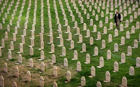 A man walks through Halabja’s graveyard for victims of the March 16, 1988 chemical weapon attack. File photo: Safin Hamed/AFP