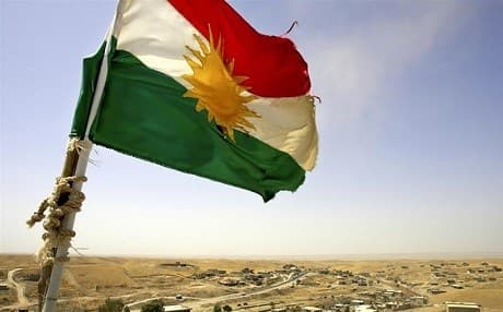 Flag of Kurdistan flies in the Kurdistan Region. File photo: AP