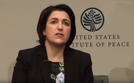 KRG representative to Washington Bayan Sami Abdul Rahman speaking at a panel discussion hosted by the United States Institute of Peace (USIP) on Tuesday. Photo: USIP