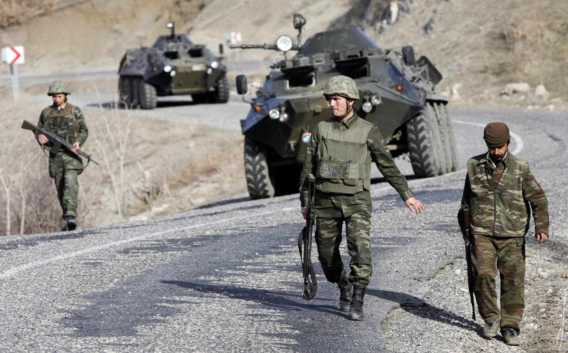 Turkish forces patrolling near the Kurdistan Region border. File photo: Mustafa Ozer/AFP