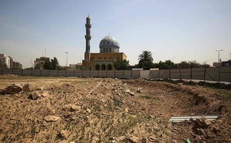 Baghdad's Fardoos Square, where the statue of Saddam Hussein formerly stood, like many construction sites in the city, remains idle. Ahmad al-Rubaye/AFP