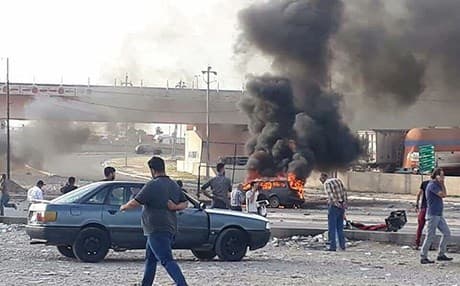 The aftermath of an explosion in Kirkuk on April 15, 2018. Photo: Rudaw via social media