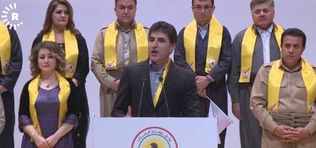 The KDP launched the election campaign in Erbil with a minute of silence, and the Kurdish national anthem. 