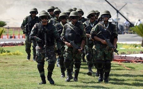 Egyptian soldiers train in the Suez area in 2016. Photo: Mohamed el-Shahed | AFP