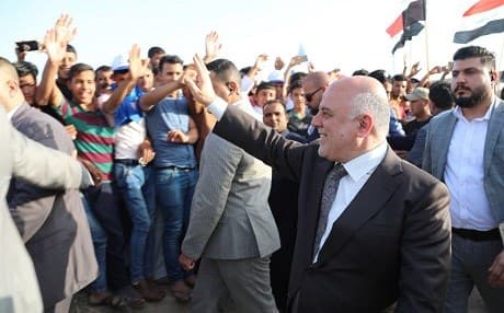 Haider al-Abadi on the campaign trail in Diwaniyah province on Wednesday. Photo: Haider al-Abadi/Twitter