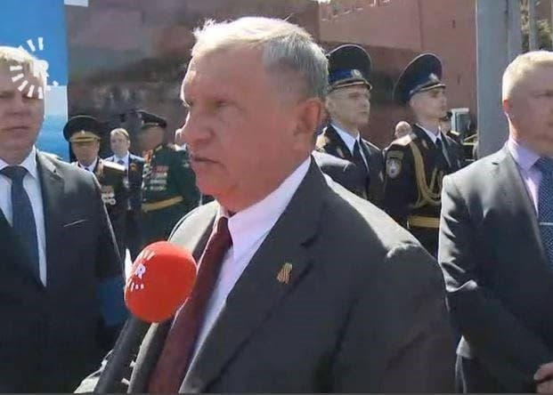 Rosneft CEO Igor Sechin speaks about a KRG delegation's visit to Moscow, Russia, on the anniversary of Victory Day, on May 9, 2018.