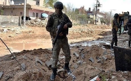 In a photo published on March 16, 2018, Turkish forces conduct an operation at an undisclosed location in the Kurdistan Region. Photo: AA