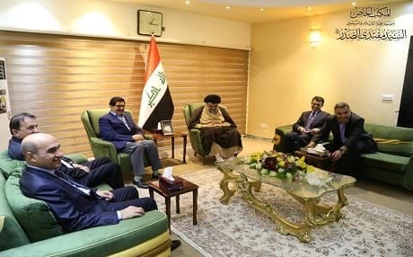 Shiite cleric Muqtada al-Sadr meets with Fazil Mirani, head of the KDP politburo, in Baghdad on May 22, 2018. Photo: Jawabna