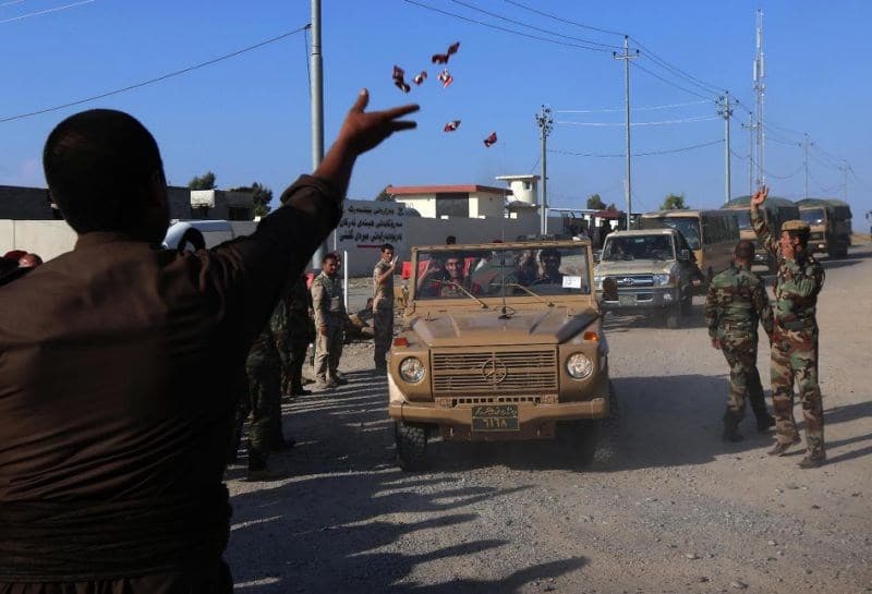 Peshmerga head to Kobane, Syria, on October 28, 2014. Photo: Safin Hamed | AFP