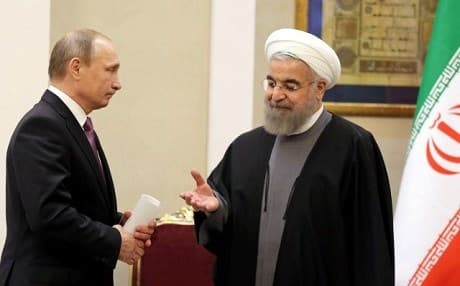 Russian President Vladimir Putin and Iran's Hassan Rouhani in Tehran last fall. Photo: Atta Kenare/AFP