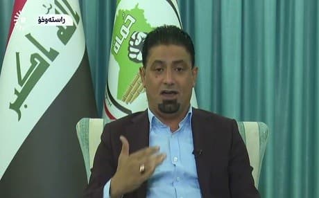 MP-elect Ahmed Ali Hussein speaks on Rudaw's Iro program about Shiite politics in Iraq and US sanctions against Iran on May 28, 2018. Photo: Rudaw TV