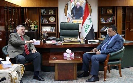 Special Representative and Head of the United Nations Assistance Mission in Iraq Jan Kubis meets with interim Kirkuk Governor Rakan Saeed al-Jabouri in Kirkuk on May 7, 2018. Photo: Marwan Ibrahim | AFP