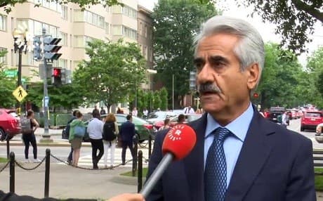 Mustafa Hijri, leader of the Democratic Party of Iranian Kurdistan (PDKI), speaks to Rudaw in Washington. Photo: Rudaw