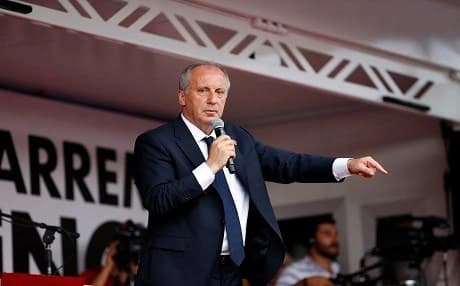 CHP presidential candidate Muharrem Ince speaks at a rally in Diyarbakir on June 11, 2018. Photo: AA