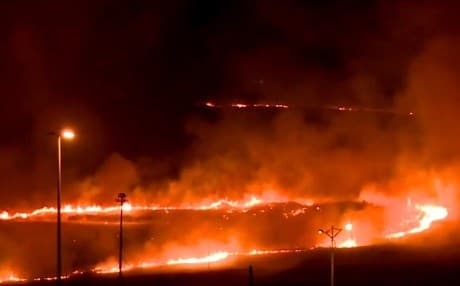 Fire broke out late Monday night at a Peshmerga weapons depot in Sulaimani. Photo: Rudaw TV