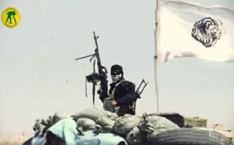 Photo distributed by the Hashd al-Shaabi media office claims to show a fighter of the so-called White Flag