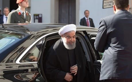 Iranian President Hassan Rouhani gets out of his car at the Hofburg in Vienna on Wednesday. Foreign minister of the remaining signatories to the nuclear deal will meet in the Austrian capital on Friday. Photo: Alex Halada/AFP