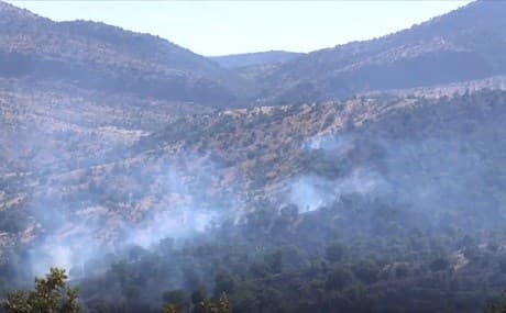 Fires destroy crops and animal feed in Duhok countryside. Photo: Rudaw video