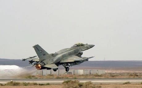 An Iraqi Air Force F-16 fighter jet takes from Iraq off for an anti-ISIS mission in Syria. File photo: AFP