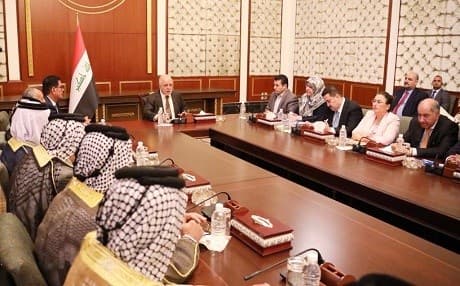 PM Haider al-Abadi met with officials from Maysan province on Thursday. Photo: Haider al-Abadi/Twitter