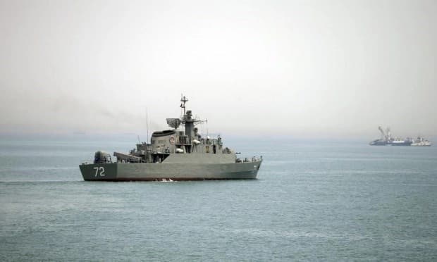 An Iranian navy ship in the Strait of Hormuz. File photo: AP 