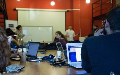 People gather at a tech event in the Kurdistan Region. Photo: Re:Coded FB