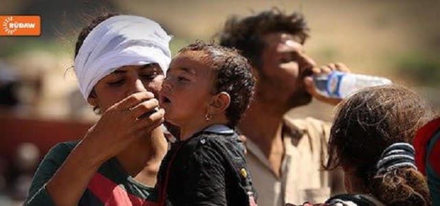 Yezidi survivors who escaped the ISIS onslaught of August 3, 2014. Photo: Rudaw