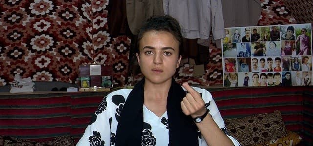 Yezidi survivor Ashwaq Haji speaks to Rudaw, August 18, 2018. Photo: Rudaw video 