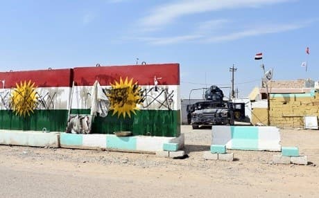 File photo shows Iraqi forces stationed at a military base west of Kirkuk in October 2017 after the fall of the oil-rich province of Kirkuk. File photo: AFP / Marwan Ibrahim