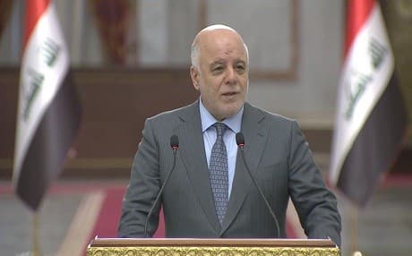Iraqi Prime Minister Haider al-Abadi speaks at a weekly press conference in Baghdad on August 28, 2018. Photo: GoI