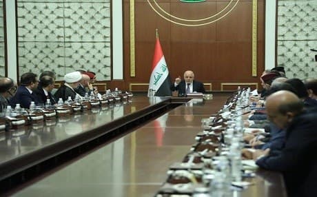 Iraqi Prime Minister Haider al-Abadi chairs a meeting with the crisis group for Basra province on August 30, 2018, in Baghdad. Photo: GoI