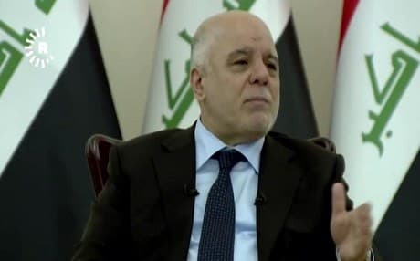 Iraqi Prime Minister Haider al-Abadi answers questions from journalists during a roundtable in Baghdad on September 2, 2018. Photo: Rudaw video