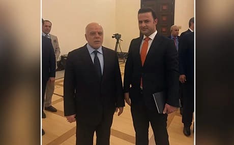 The author with Iraqi PM Haider Abadi