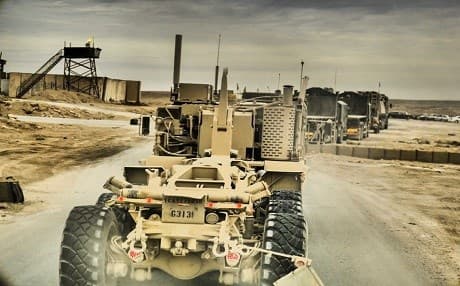 US Marines deploy in while conducting a resupply mission convoy at an undisclosed location in Iraq. File photo: US Marine Corps | Capt. Christian Lopez