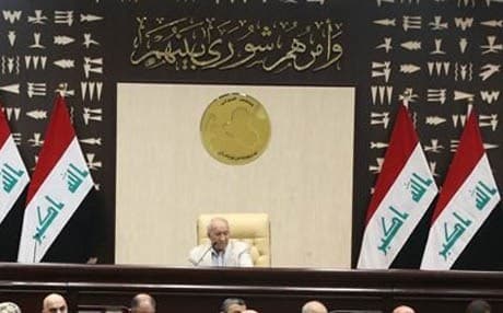 Pro tem speaker Muhammad Ali Zainy chairs Iraqi parliament session, September 8, 2018. Photo: Iraq parliament media office