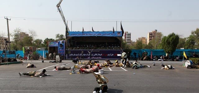 Gunmen opened fire on a military parade in Ahvaz. Photos: ISNA via AFP