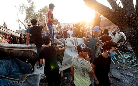 People in Basra protest lack of basic services like electricity and clean water earlier this month. Photo: AFP