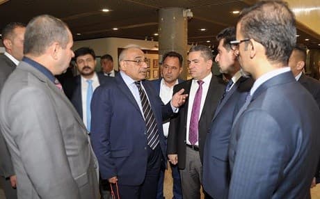 Iraqi Prime Minister-designate Adil Abdul-Mahdi visited the parliament on Wednesday. Tackling the 2019 budget will be one of the first major challenges his government faces. Photo: Abdul-Mahdi/Facebook