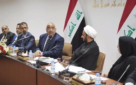 Iraqi Prime Minister-designate Adil Abdul-Mahdi met with first deputy speaker Hassan al-Kaabi on Wednesday. Photo: Abdul-Mahdi/Facebook