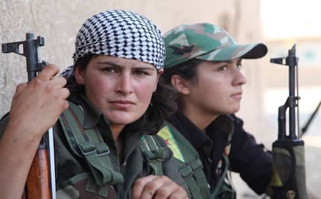 YPG fighters in Tel Kocer. Photo: AP