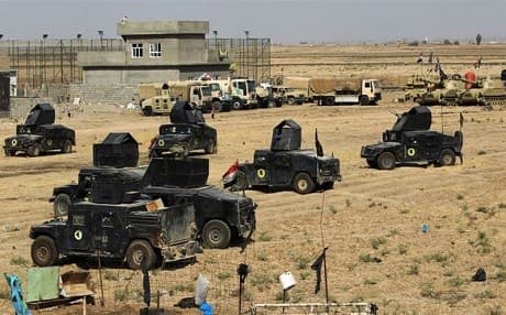 Iraqi forces are seen on October 15, 2017, in Tuz Khurmatu on the southern outskirts of Kirkuk. Photo: Ahmad al-Rubaye | AFP