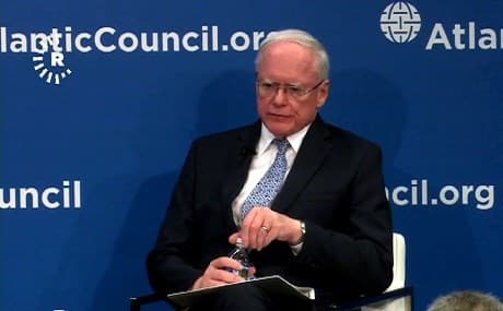 US Special Representative for Syria Engagement James Jeffrey speaks at the Atlantic Council in Washington DC, December 17, 2018. Photo: Rudaw video