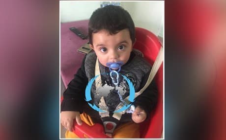 This child was found alone in Cyprus. He speaks Kurdish and officials are appealing for anyone who has information about his identity to come forward. Photo: Iraqi Migrants Federation/handout 