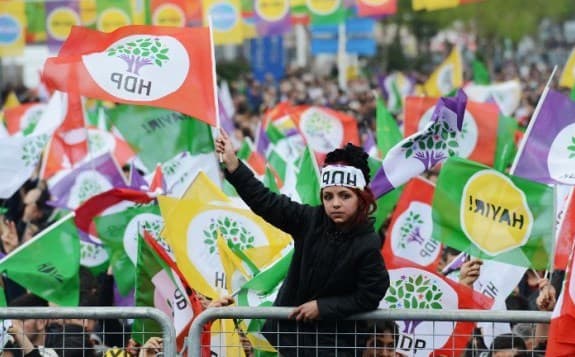 HDP supporters at a rally in April 2017 ahead of a referendum on constitutional amendments. File photo: Iylas Akengin / AFP