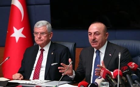 Turkish Foreign Minister Mevlut Cavusoglu gives a press conference following the Turkish Parliamentary Committee on Foreign Affairs, in Ankara, on January 9, 2019. Photo: Adem Altan | AFP