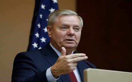 US Senator Lindsey Graham reads a statement to reporters in Ankara on January 19, 2019. Photos: AA