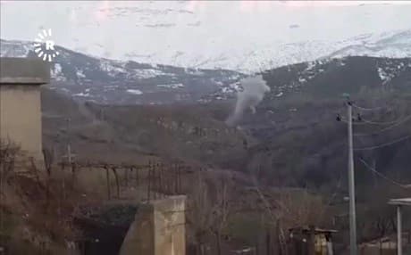 Turkish airstrikes near Shikan village, Sidakan on January 20, 2019.