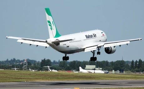 A Mahan Air commercial jet takes off. File photo: AP